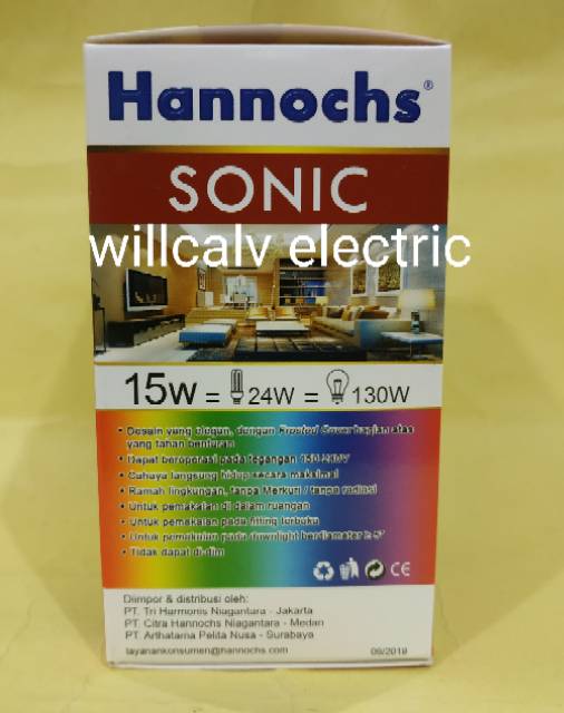 LAMPU LED HANNOCHS SONIC 15W 15WATT 15 W - LAMPU LED HANNOCH SONIC 15W 15WATT 15 W CAHAYA KUNING