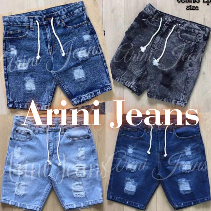 [Bisa COD|Celana Jeans Pendek Sobek Pria Wisker Jeans Pendek Ripped