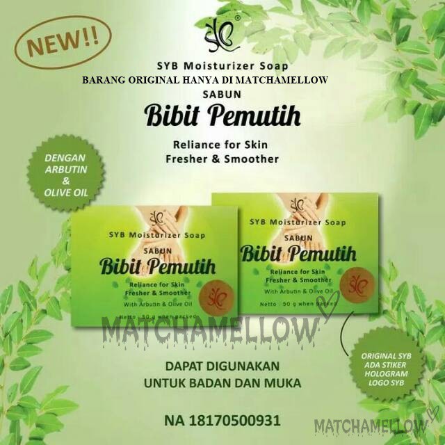 ❄️MATCHA❄️ SABUN BIBIT PEMUTIH BY SYB BPOM - WHITENING SOAP SYB - sabun wajah