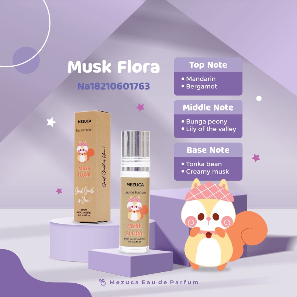 Parfum Roll On 6 ML Non Alcohol Mezuca Minyak Wangi Inspired Perfume Tanpa Alkohol BPOM Parfum Geamoore-8. Musk Flora