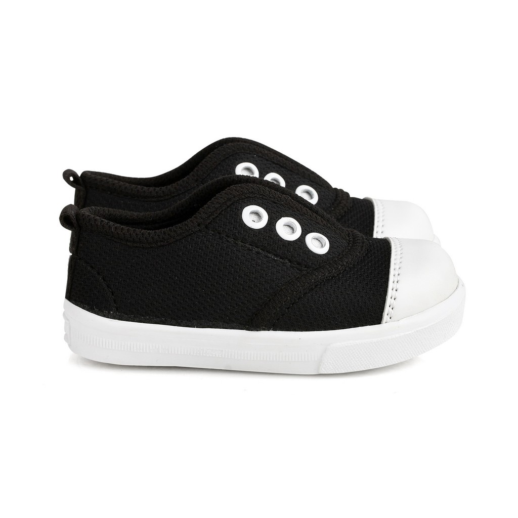 sepatu anak unisex slip on karet tanpa tali C03 Hitam