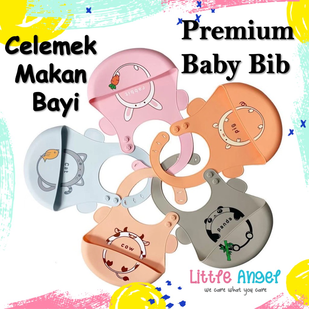 Celemek Makan Bayi BABY BIB SLABER Karet Anak Baby Burb Apron Silicon Bibs Waterproof Murah COD