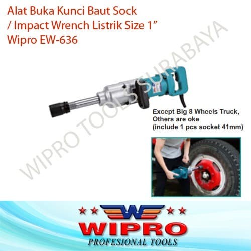 Air Impact Wrench Listrik Alat Buka Baut Sock 1" WIPRO EW636 EW-636