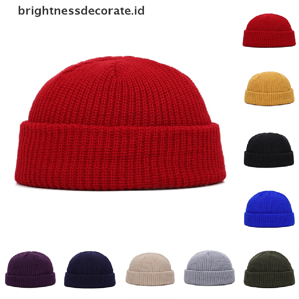 [birth] Unisex Men Women Beanie Hat Warm Ribbed Winter Turn Ski Fisherman Docker Hat New [ID]