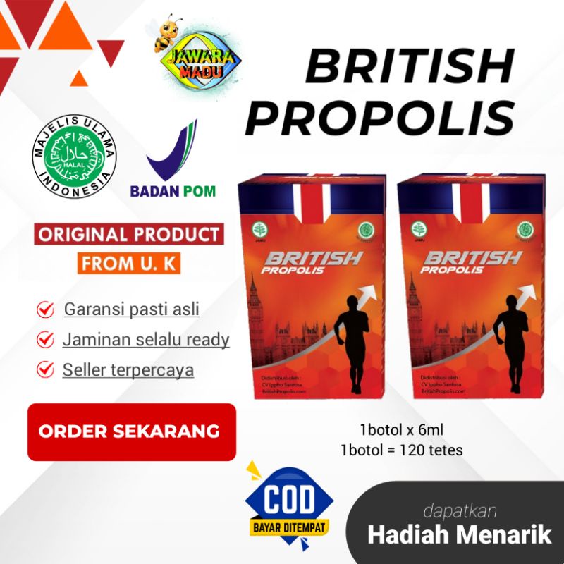 British Propolis Original 100% By Ippho Santosa Paket 2 Botol Suplemen Menjaga Daya Tahan Tubuh Kuat