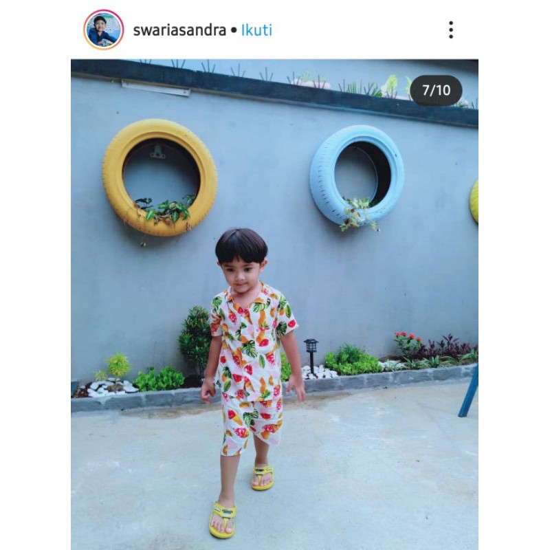 one set anak  /  setelan celana anak Set rayon / baju anak / daily wear anak  / baju balita