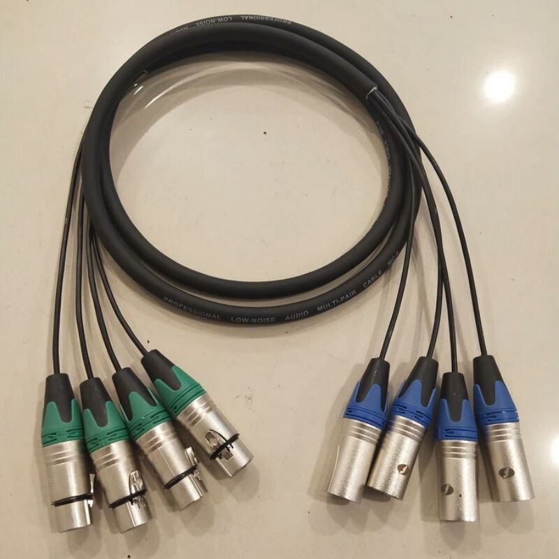 Snake Kabel 4ch + Konektor nya Jack Male Female Panjang 3Meter
