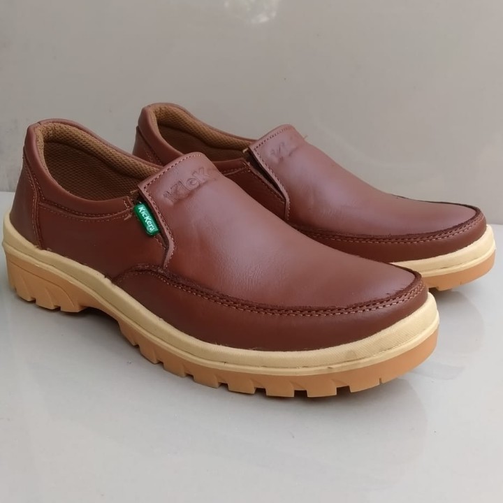 Sepatu Kulit Pria Kasual Casual Slip On Asli Kulit Sapi