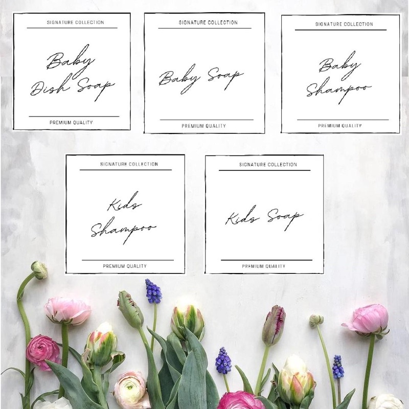 

Sticker botol simple waterproof 5x5cm - sticker label botol - toiletries daily home cleaner