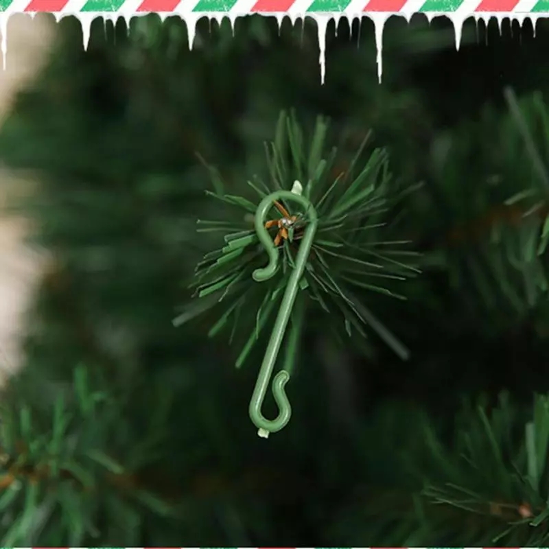 Kait Natal Plastik Mini Dekorasi Rumah Tahun Baru Xmas Tree Hanging Hook Aksesoris Gantungan Boneka Santa Claus