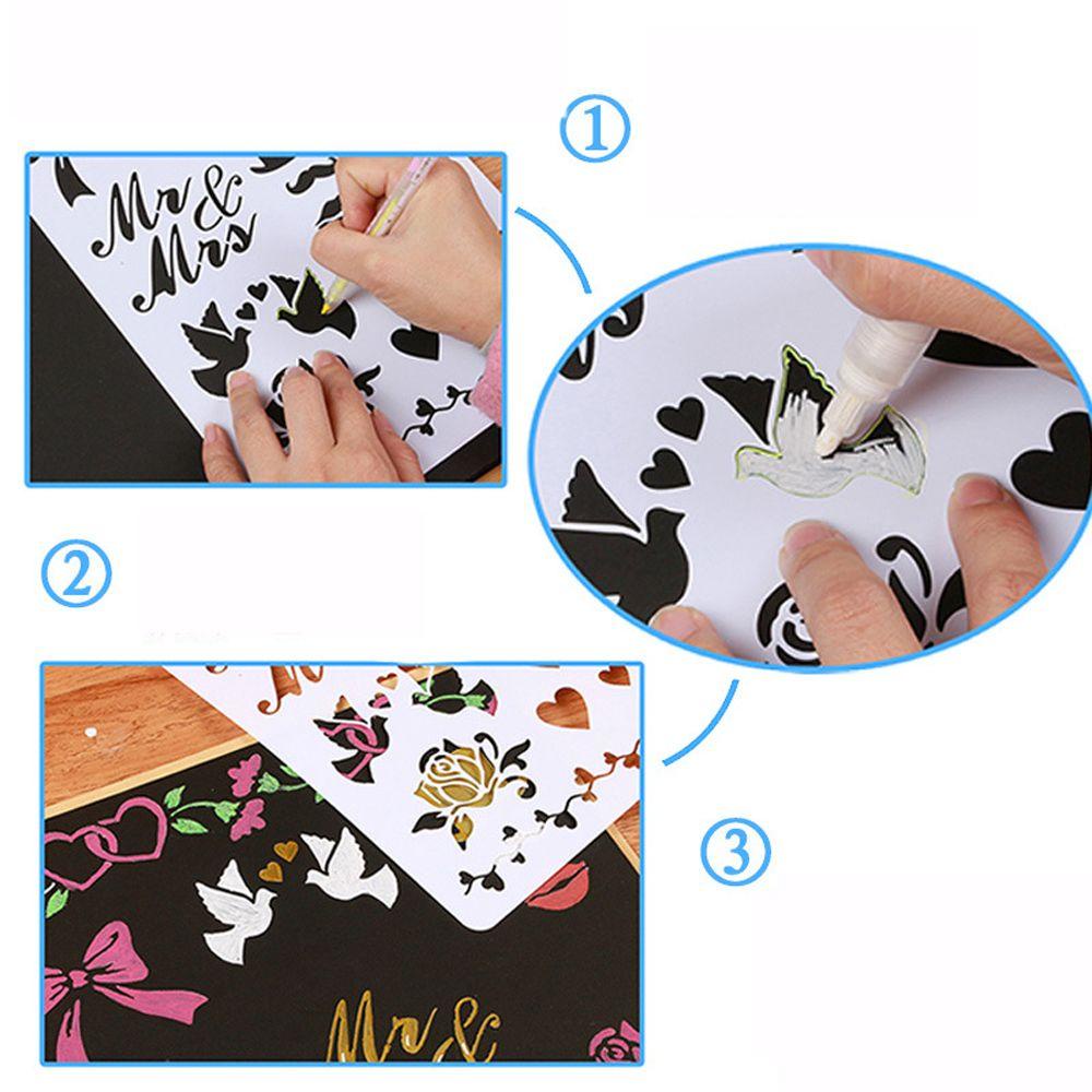 Suyo Stensil Plastik Diary Scrapbooking Alat Tulis Lukisan Template