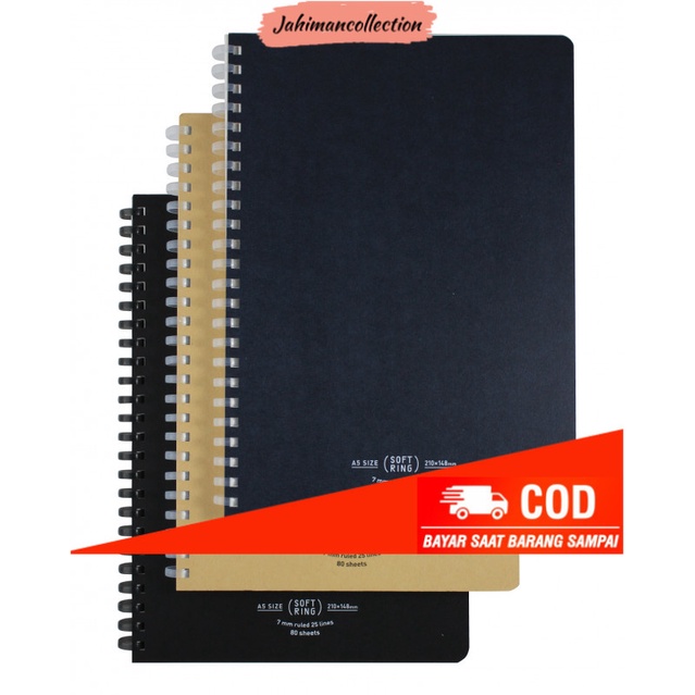 

✨ BISA COD ✨ KOKUYO SOFT RING NOTEBOOK S-SV638A A5 - DARK BLUE