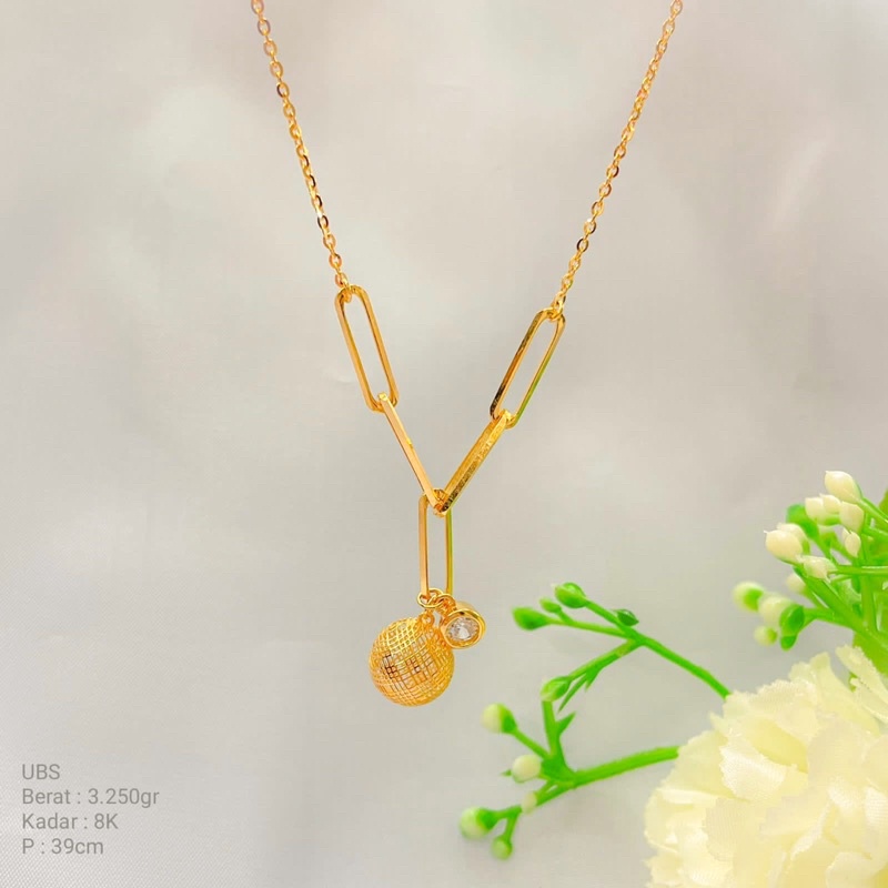 Perhiasan Kalung Emas Paperlina / Cantena Hollow fancy UBS 8k / 375