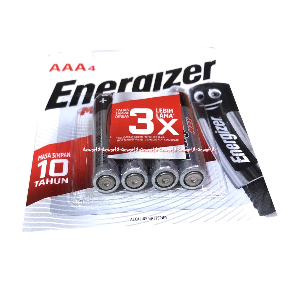 Energizer Max AAA 4 Pcs Baterai A3 Batre Alkaline Battery Remote Kecil