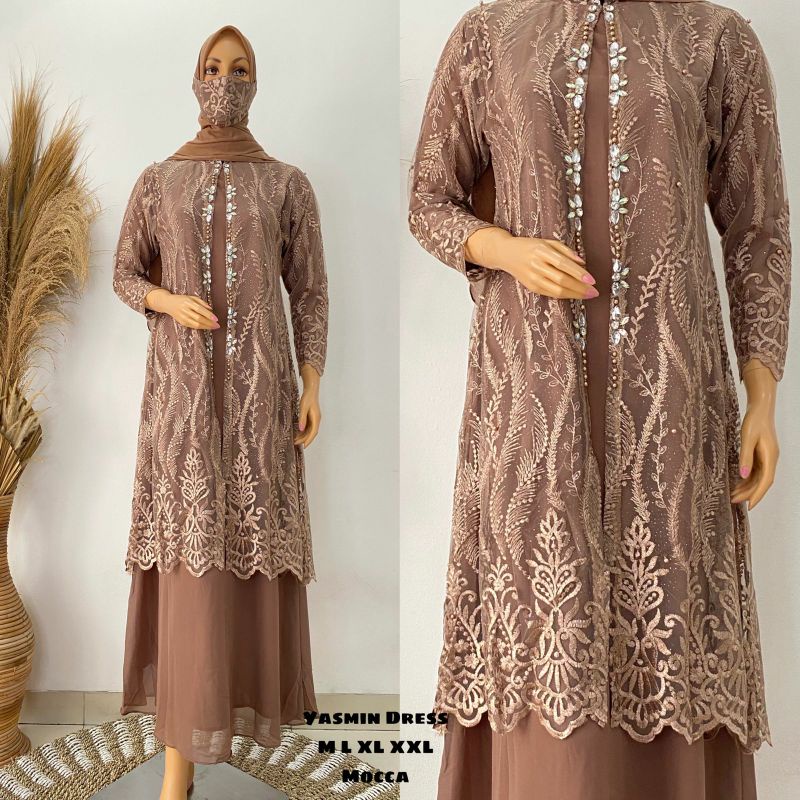 YASMIN DREES JN // GAMIS PESTA MEWAH // KEBAYA GAMIS MODERN // KEBAYA TERBARU // KEBAYA MODERN // DRESS KONDANGAN