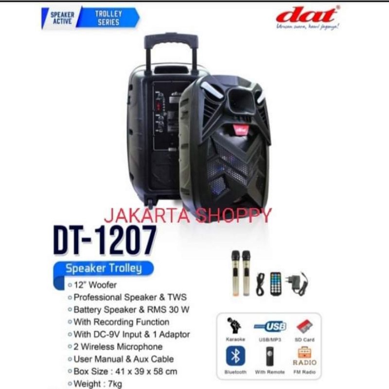 Speaker portabel DAT DT-1207 Bluetooth karaoke smart tv tv hp dan YouTube