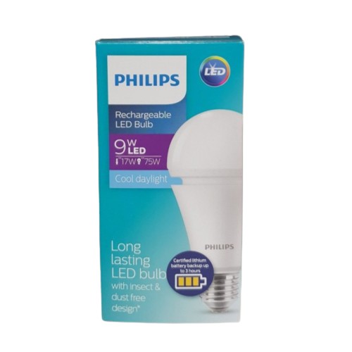 PHILIPS Rechargeable LED Bulb Emergency 9W Portable Warna Putih 6500K