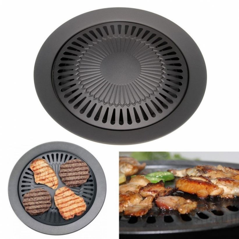 Ultra Grill Pan 32cm - Ultra Grill Pan Korean BBQ Plate Bulat 32cm