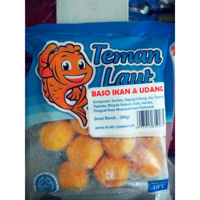 

Baso Ikan Udang Merk Temen Laut 200 gr