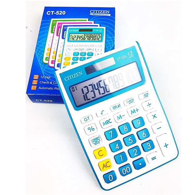 

Kalkulator Citizen CT 520 Warna Kalkulator Warna Warni Kalkulator 12 Digit Ukuran Lebih Besar