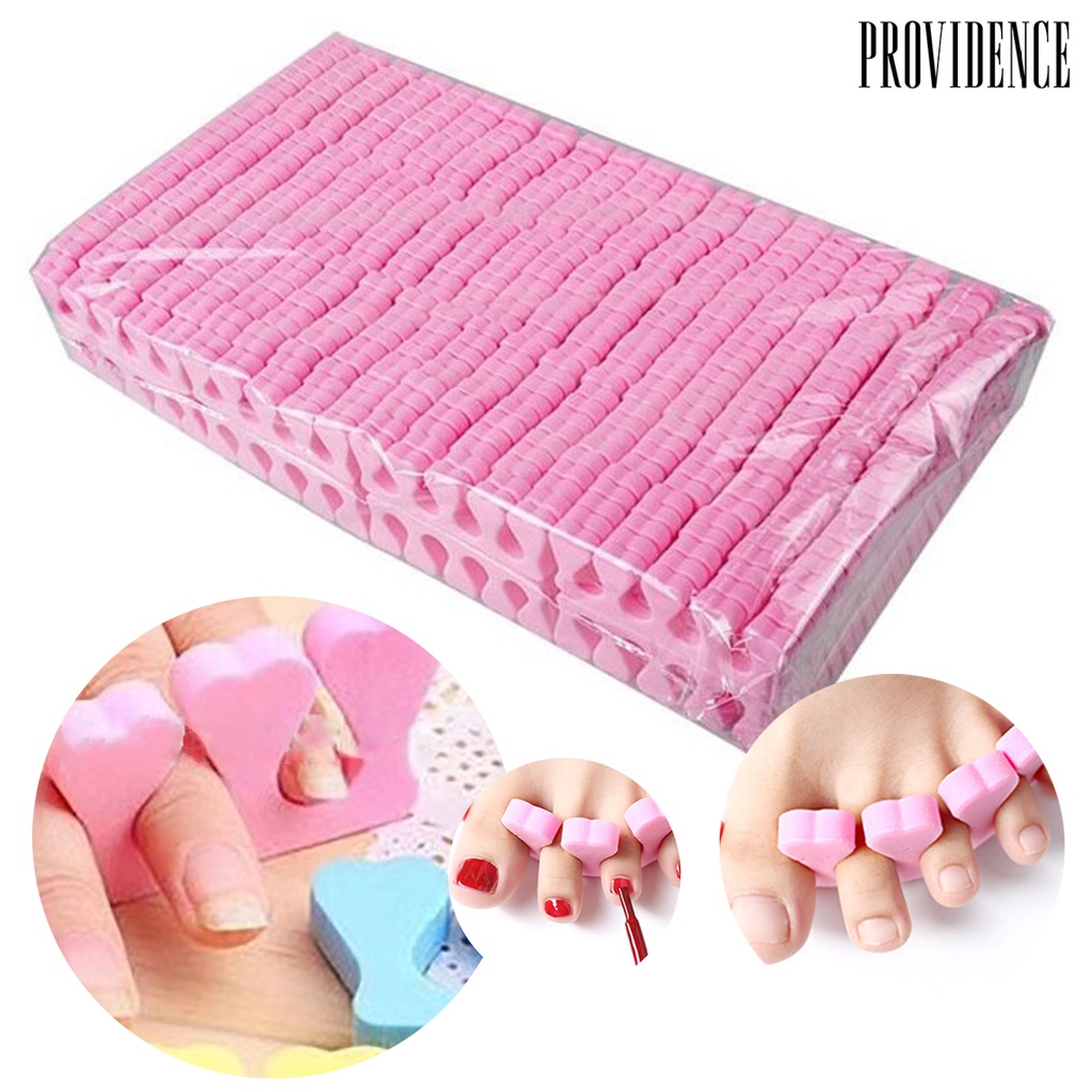 Providence 100Pairs/Set Soft Toe Separators Anti-Scratch Sponge Pedicure Toe Bulk Nail Art Finger Stretcher for Adult