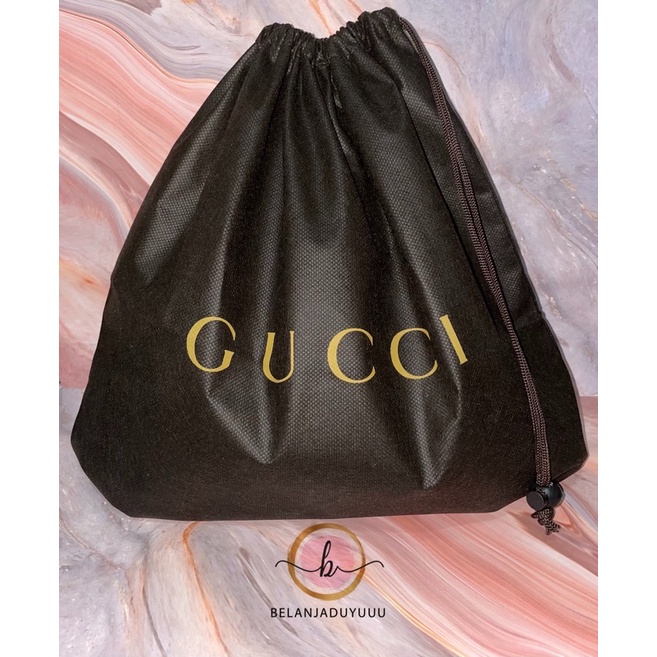 GUCCI DUSTBAG Coklat Pengganti Sarung Tas Pelindung Debu Serut Dust Bag DB Branded