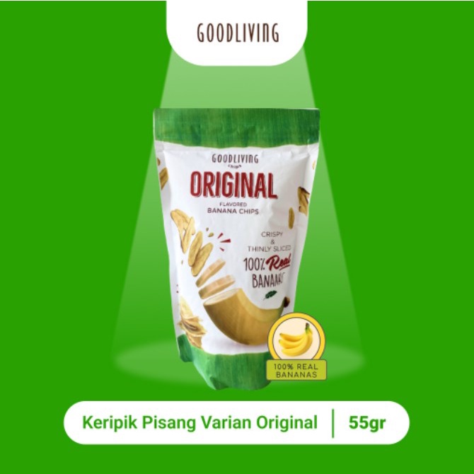 Keripik Pisang Good Living Original 55gr - Banana Chips Original 55gr