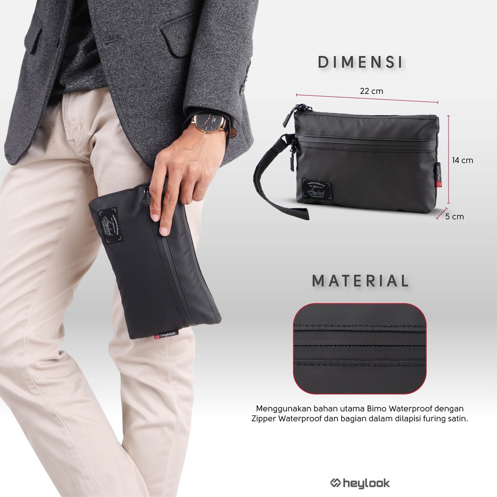 Business Premium Clutch Model  Anti Air Tas tangan Handbag Dompet Pria dan Wanita