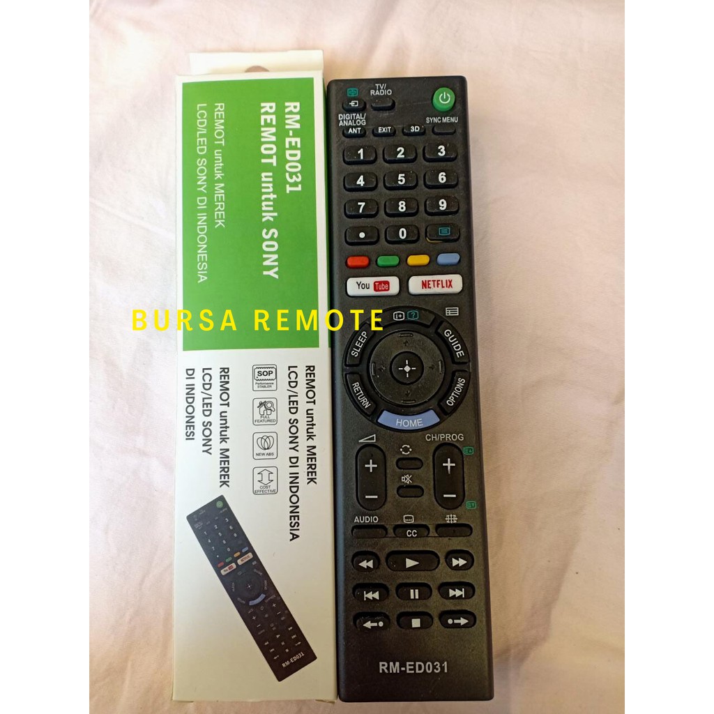 Remot / REMOTE SMART TV SONY ED031 BRAVIA LCD/ LED 3D / 3DIMENSI YOUTUBE NETFLIX MULTI UNIVERSAL