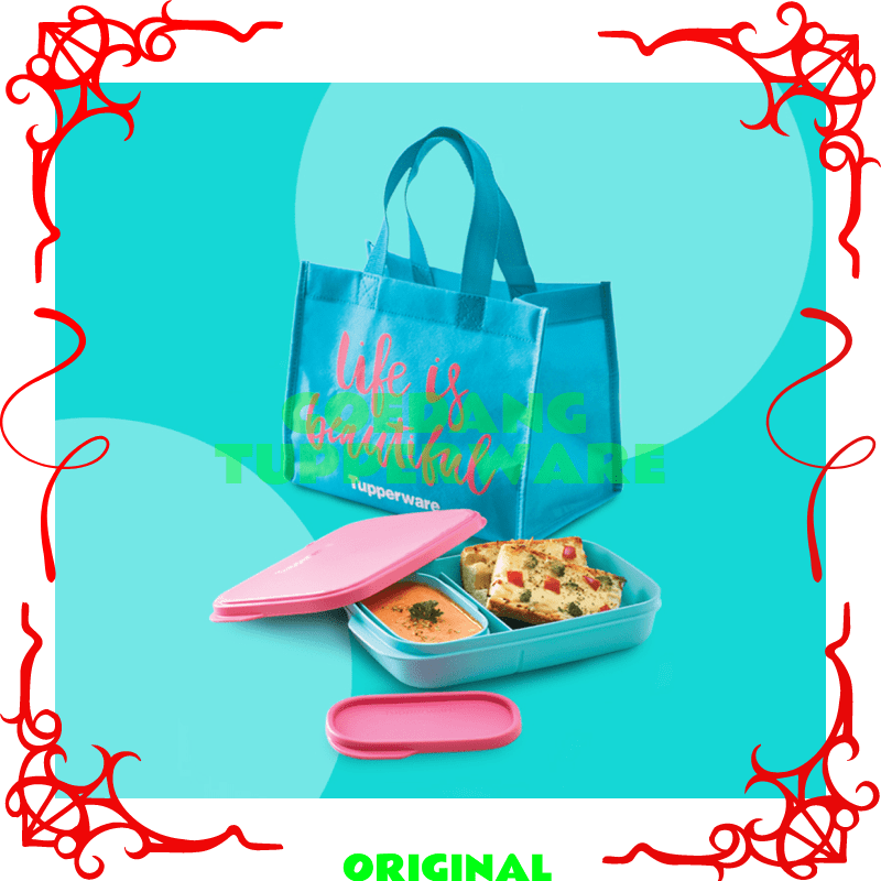 Tempat Makan Tupperware Original-Tas Makan Lunch Box Set-Kotak Makan