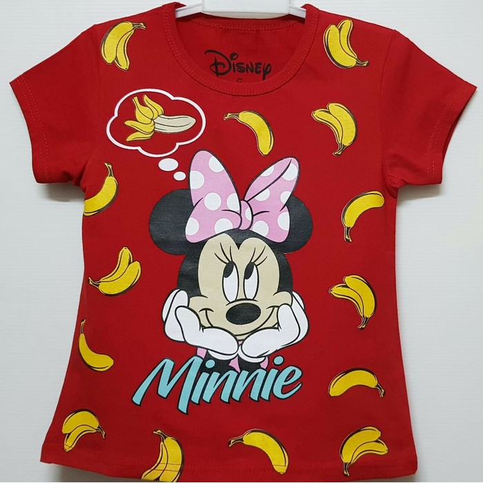 NR KAOS ANAK SIZE 1 6 MINNIE MOUSE BANANA MERAH   KAOS KARAKTER DISNEY
