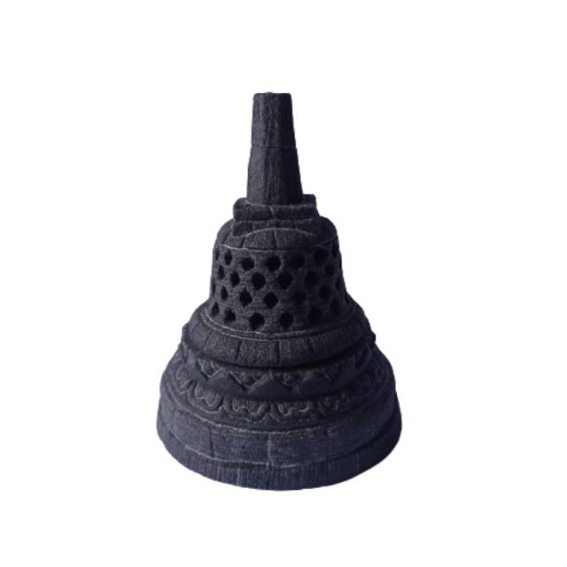 (BISA COD) Miniatur Stupa Candi Borobudur Ukuran Kecil - Batu Hitam Asli - DEKORASI Souvenir Jogja