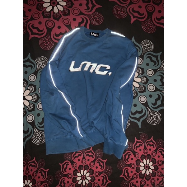 lost management cities crewneck blue reflective lmc