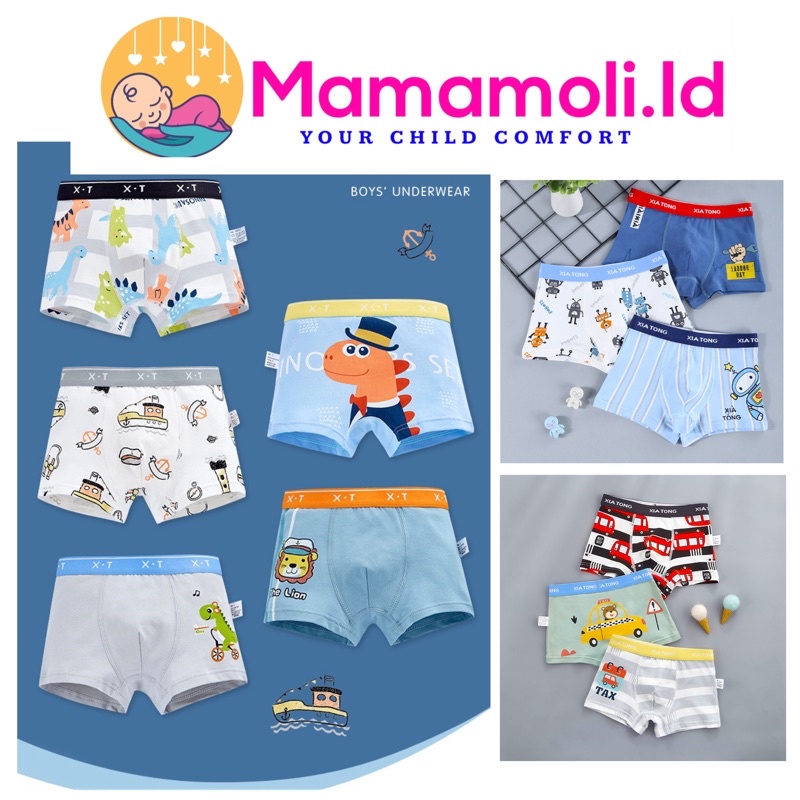 SET CELANA DALAM / UNDERWEAR BOXER / SEGI EMPAT ANAK LAKI LAKI PER BOX ISI 3 PCS