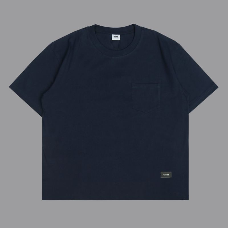 KAOS OVERSIZE WARNA BIRU NAVY DENGAN SAKU