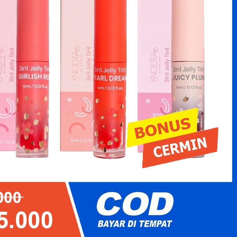 ♥ ❤ READY ❤ NOERA 3 in 1 Jelly Tint LIptint Girlish Red Pearl Dream Juicy Plum ➬