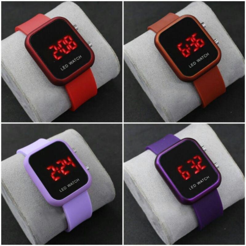 WBS JAM TANGAN WANITA / PRIA DIGITAL RUBBER LED WATCH IMPORT GROSIR ORIGINAL HIGH QUALITY JF087-6