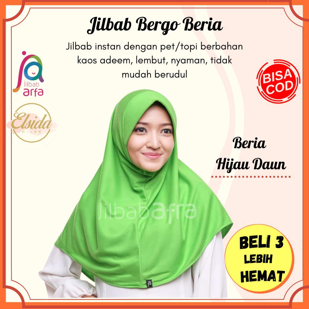 Jilbab Afra BERIA HIJAU DAUN