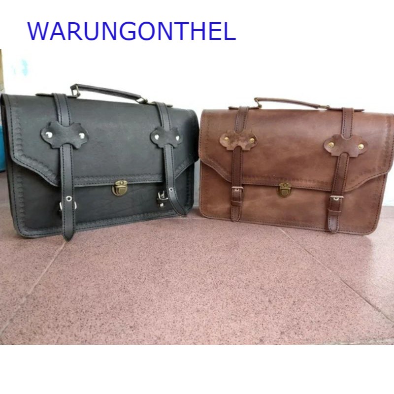 TAS BAGASI SEPEDA ONTEL - TAS SAMPING ONTHEL - TAS BONCENGAN ONTEL - TAS KULIT ONTHEL ONTA UNTO KEBO