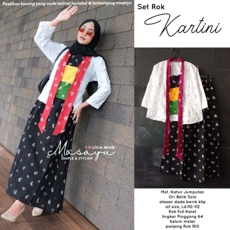 Rok & blouse kartini setelan batik jumputan / set rok kartini / set rachi jumputan / set tentrem