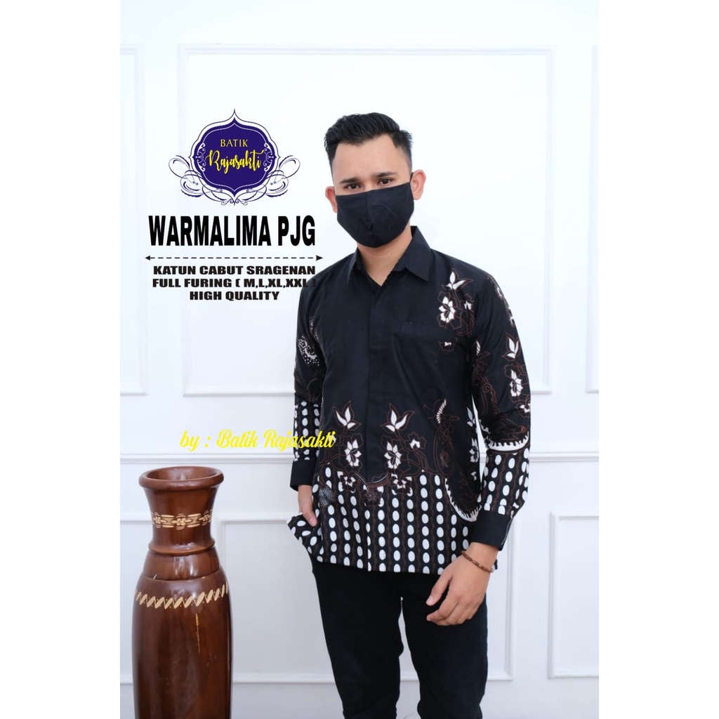 WARMALIMA Kemeja Batik Pria Premum Full Furing Bahan Katun Halus Primisima Asli Batik solo