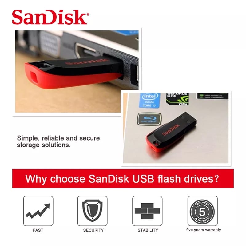 Flashdisk SanDisk Cruzer Blade USB Flash Drive