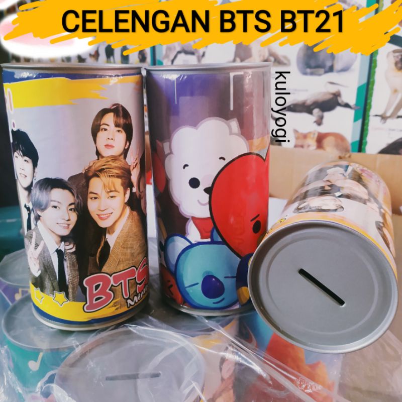 Celengan BT21 BTS Celengan Kaleng Karakter Anak