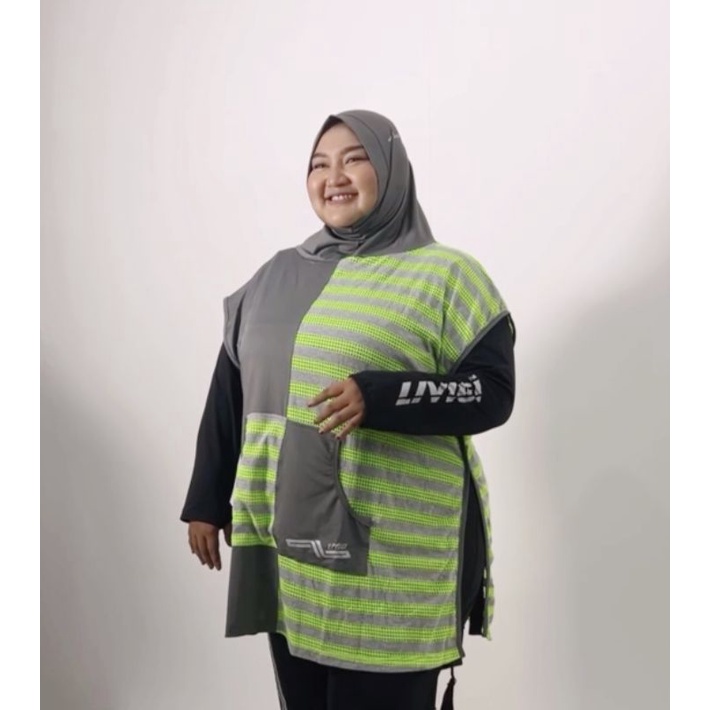 Livigi Sport - Vest Hijab Livistripe Bigsize Kerudung Rompi Wanita Muslimah Super Jumbo