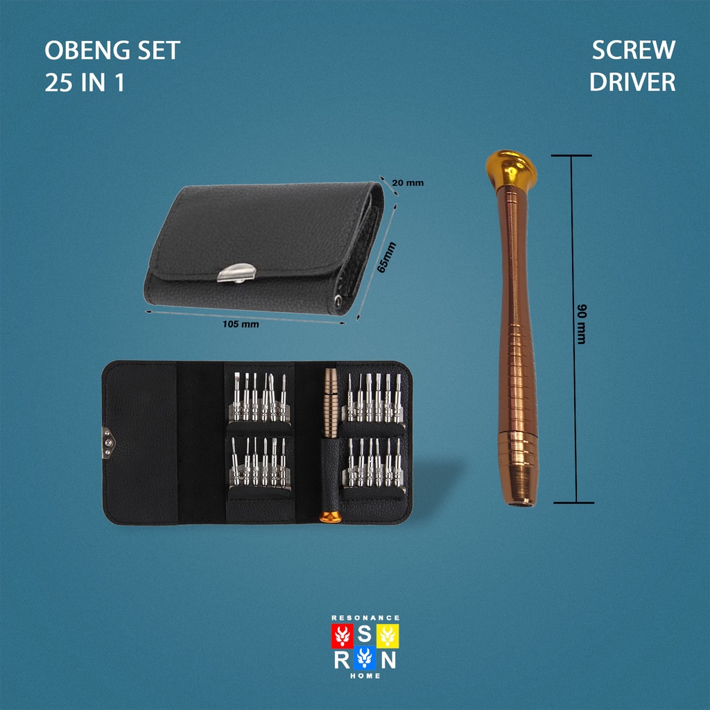 Obeng Set 25 in 1 Full Set  | Obeng Reparasi Handphone