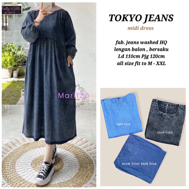 MIDI Dress jeans/Tokyo Jeans Midi Maritza/Tunik Long Jeans Midi Dres Levis wanita