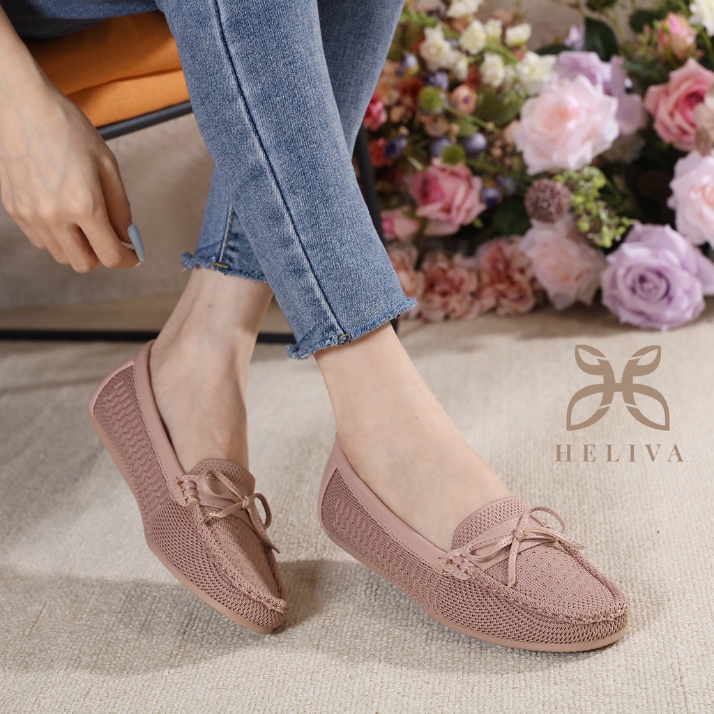 HELIVA VALENCIA Sepatu Flat Loafer Ribbon Flyknit Series Bahan Rajut Knitted H333 Original Brand