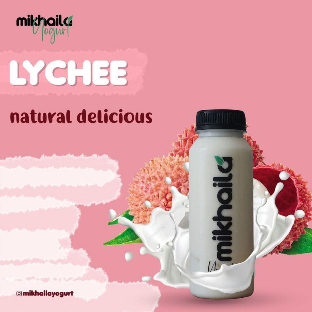 

Mikhaila Yogurt rasa Leci (lychee, ada nata de coco) @1liter