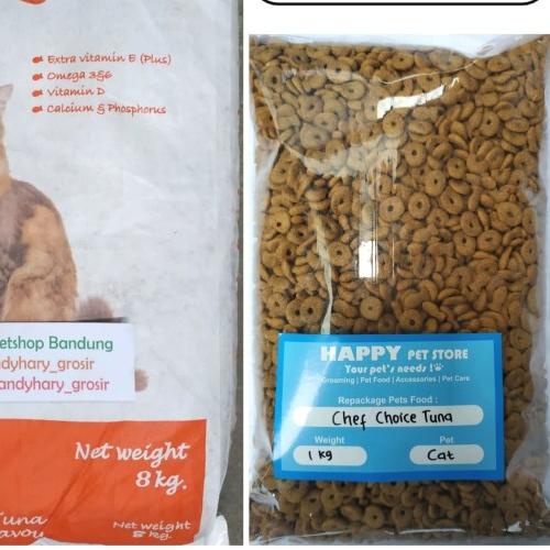 ☜ Chef's Choice Tuna 1 Kg Repack Dry Cat Food Makanan Kering Kucing 1Kg ❂