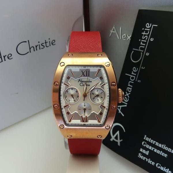 Jam Tangan Wanita Alexandre Christie AC 2780 Original - Rosegold Red unisex
